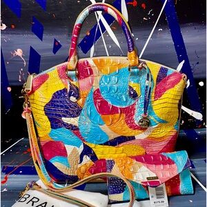 Brahmin Satchel Handbag Shoulder Bag or Purse and wallet set